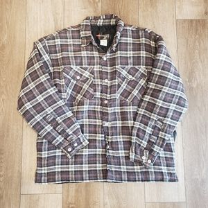 Priority Male Men's Medium Plaid Lined Sweatshirt Jacket Button Closure